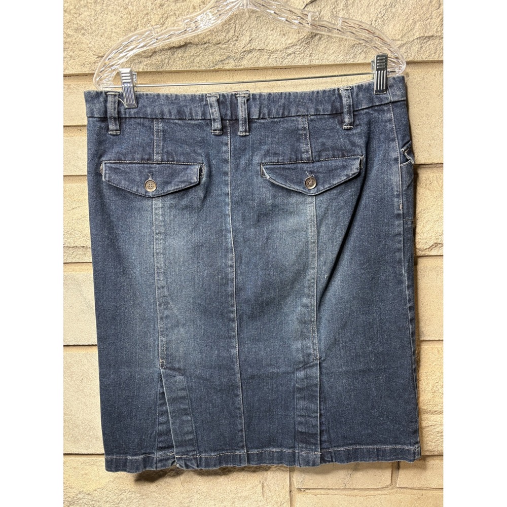 Sonoma Life + Style Womens Denim Pencil Skirt Dark Wash Blue Size 12 Stretch - Picture 4 of 8